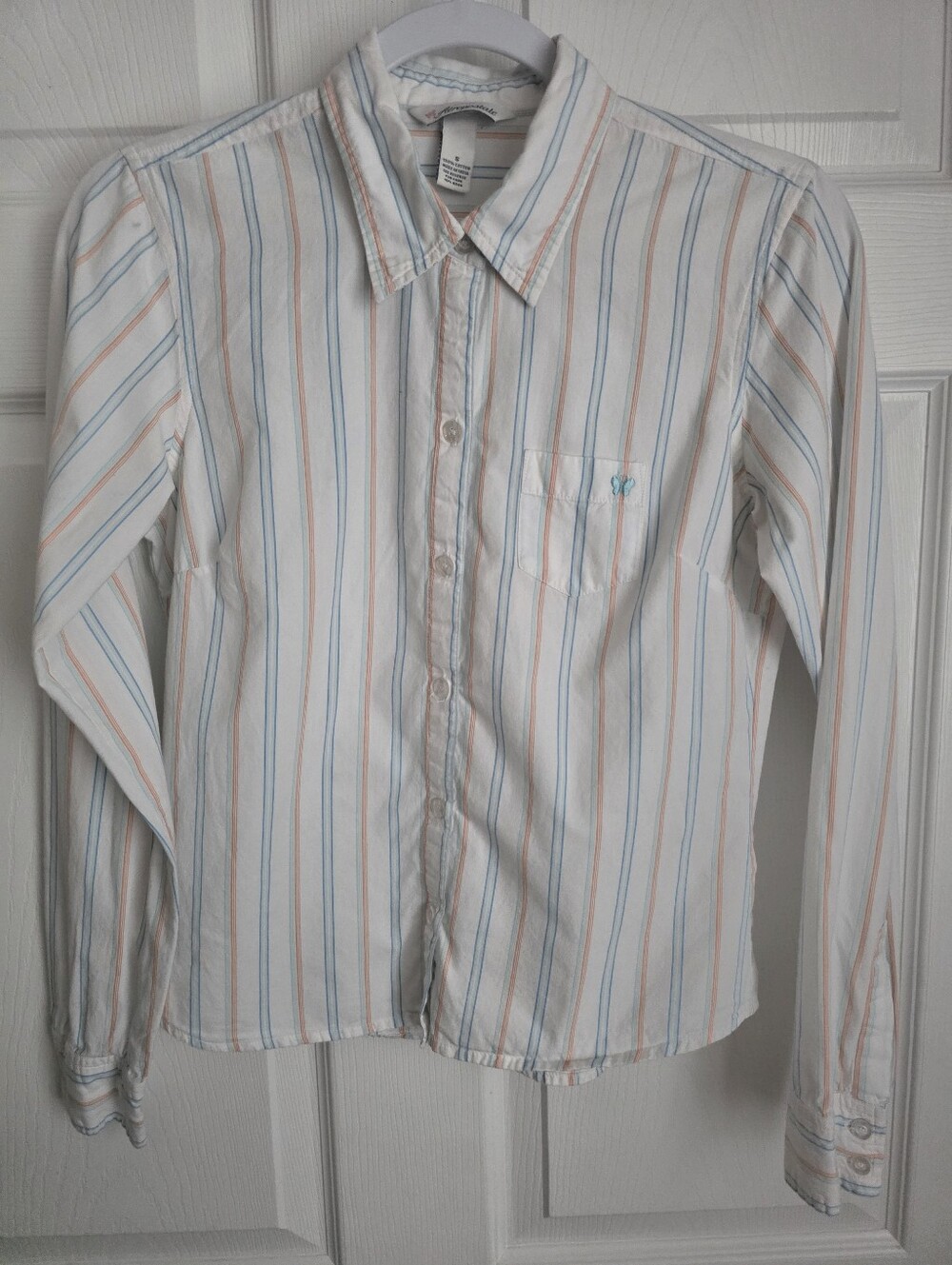 Vintage Aéropostale Striped Button Down Shirt Pastel Y2K Era Cotton Small